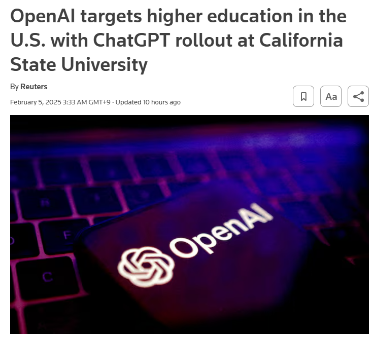 OpenAI, 미국 고등교육 시장을 겨냥하다: 캘리포니아 주립대에서 ChatGPT 도입