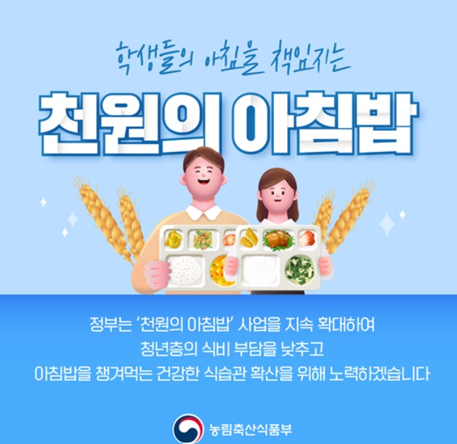 ‘천원의 아침밥’, 200개 대학과 함께… 겨울방학에도 조기 추진